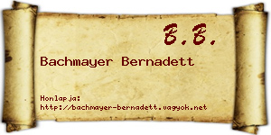 Bachmayer Bernadett névjegykártya